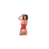 Body en maille brodée rouge 